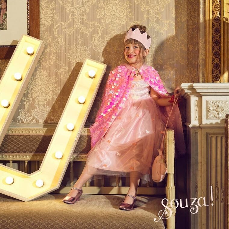 Souza! Laurence, peleryna z cekinami, różowa, 3-4 lata