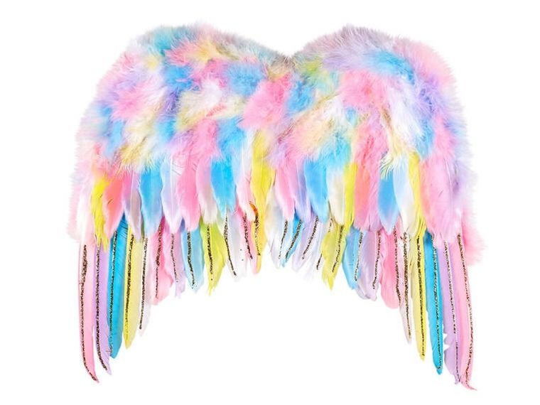 Souza! skrzydła z tęczowych piór i opaska jednorożca