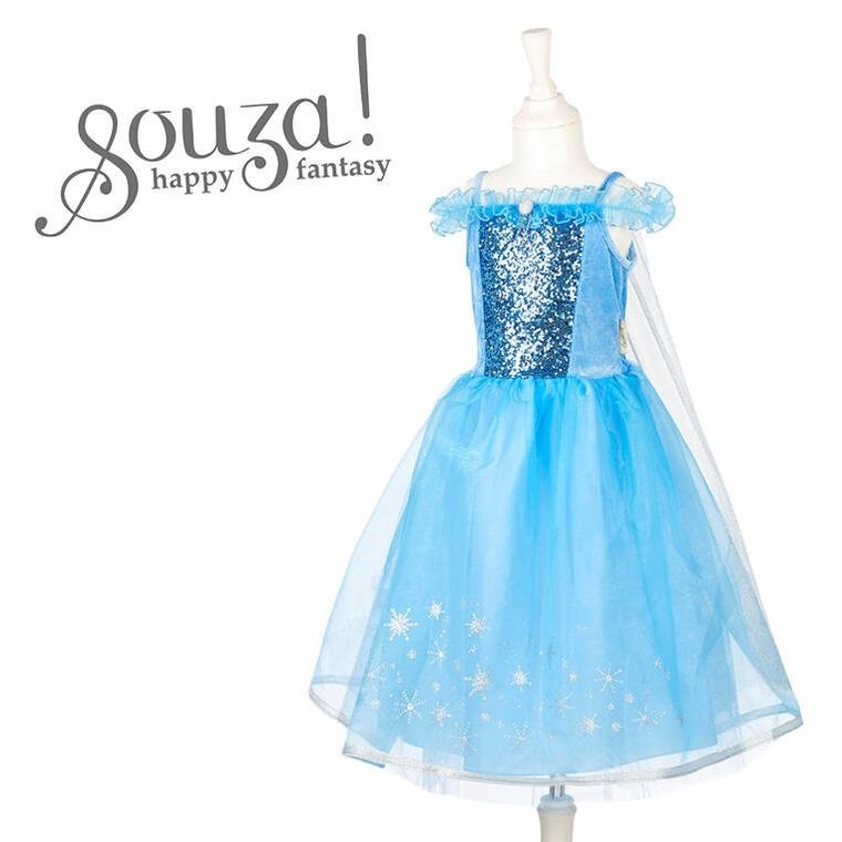 Souza! sukienka królowej śniegu z peleryną, strój, 8-10 lat