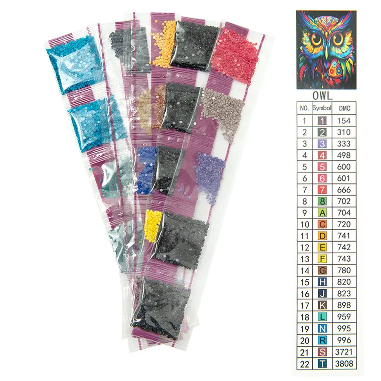 Sowa, mozaika diamentowa, zestaw kreatywny