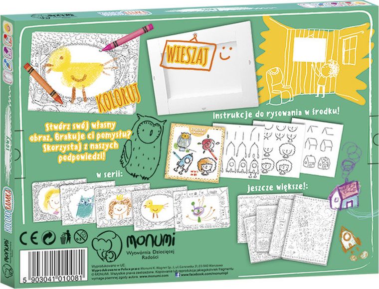 Sowy. Kolorowanka ramka do zawieszenia