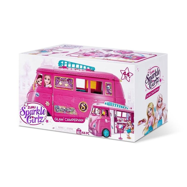 Sparkle Girlz, Glam Campervan, Retro kamper z akcesoriami, pojazd, 44 elementy