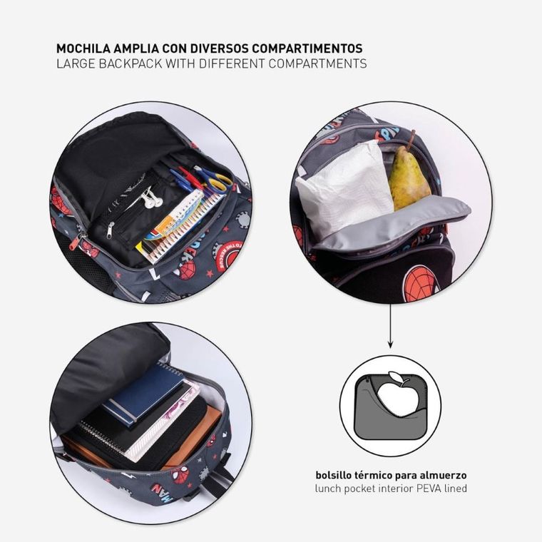 Spider-Man, plecak szkolny, 2-komorowy, czarny