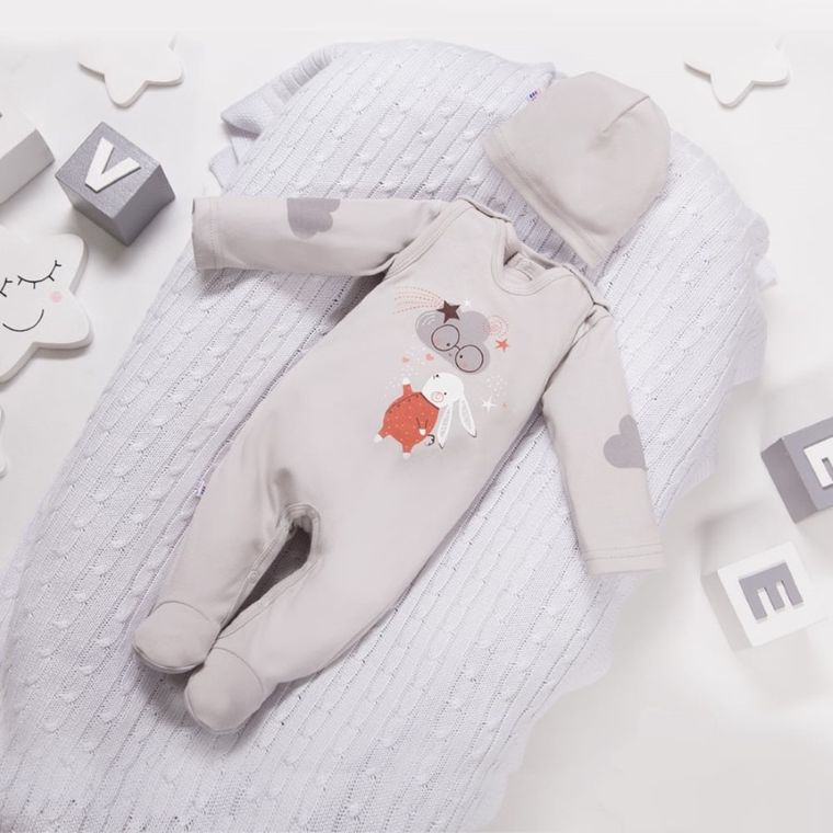 Śpiochy niemowlęce, szare, Eevi