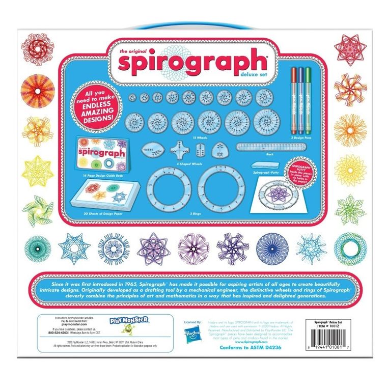 Spirograph, zestaw artystyczny, Deluxe