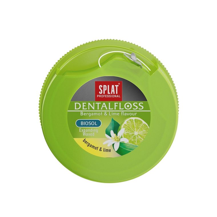 Splat, Professional Dental Floss, nić dentystyczna o smaku bergamotki i limonki, 30 ml