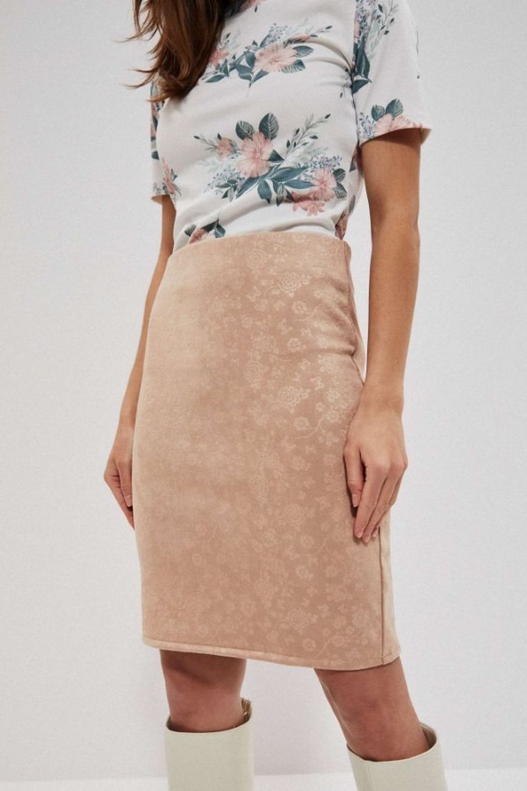 Spódnica damska, beżowa, Moodo