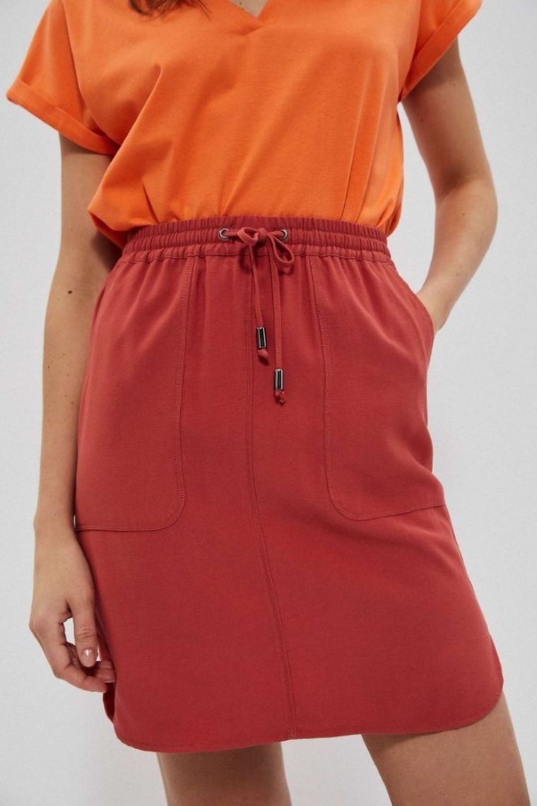 Spódnica damska, czerwona, Moodo