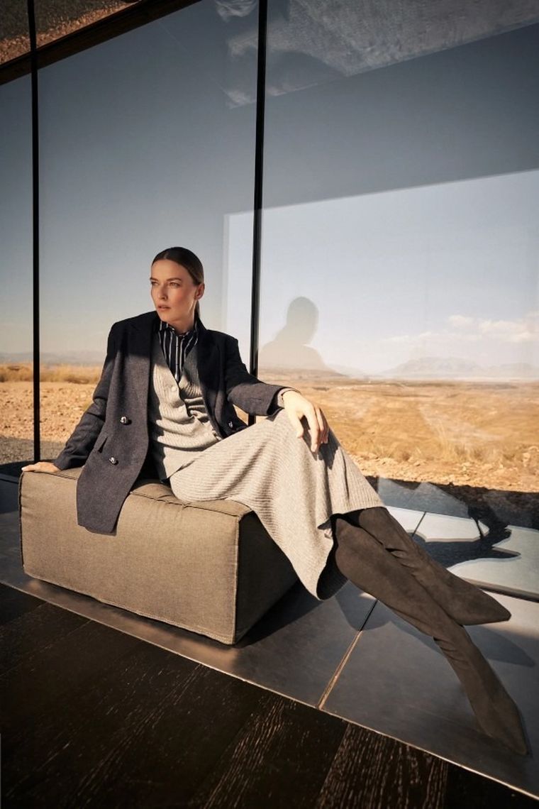 Spódnica damska, szara, Moodo