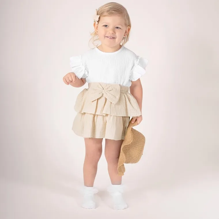 Spódnica dziewczęca, beżowa, Nicol