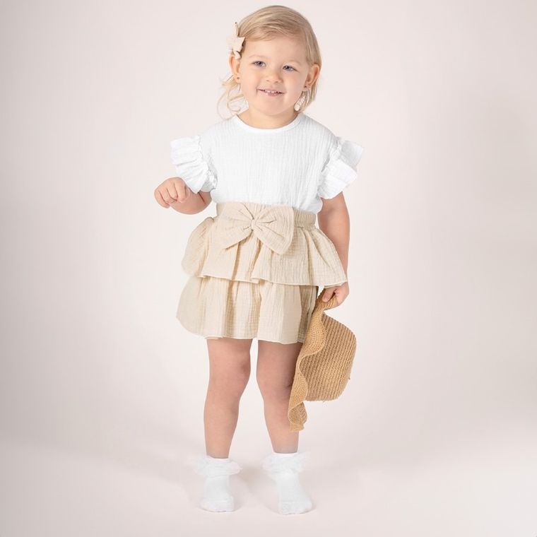 Spódnica dziewczęca, beżowa, Nicol