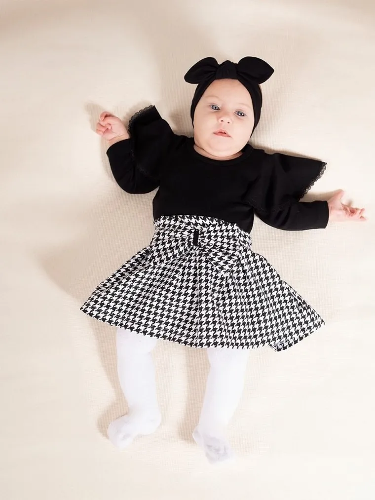 Spódnica dziewczęca, biało-czarna, Nicol