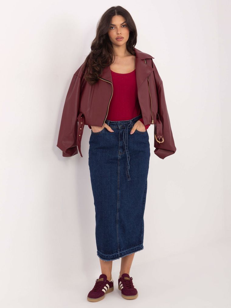 Spódnica jeansowa damska, granatowa, Sublevel