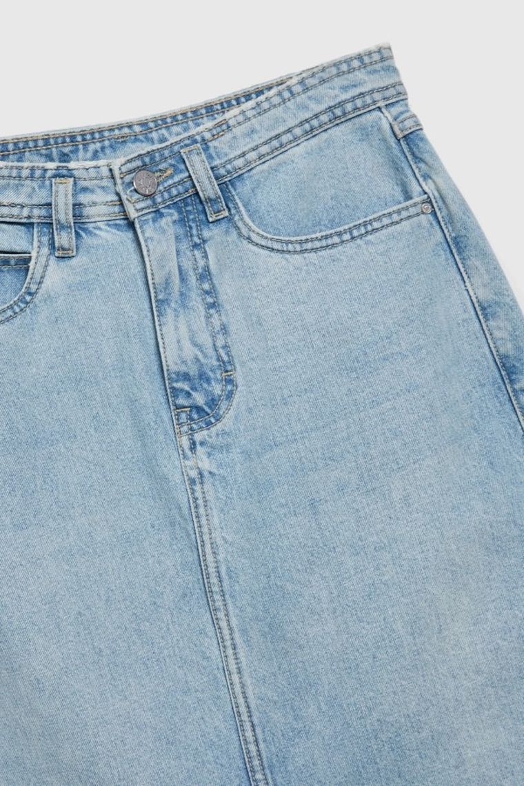 Spódnica jeansowa damska, niebieska, Moodo