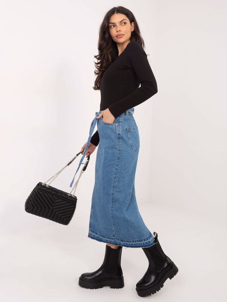 Spódnica jeansowa damska, niebieska, Sublevel