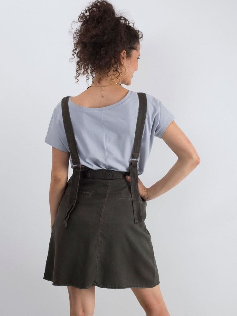 Spódnica ogrodniczka damska, khaki, Italy Moda