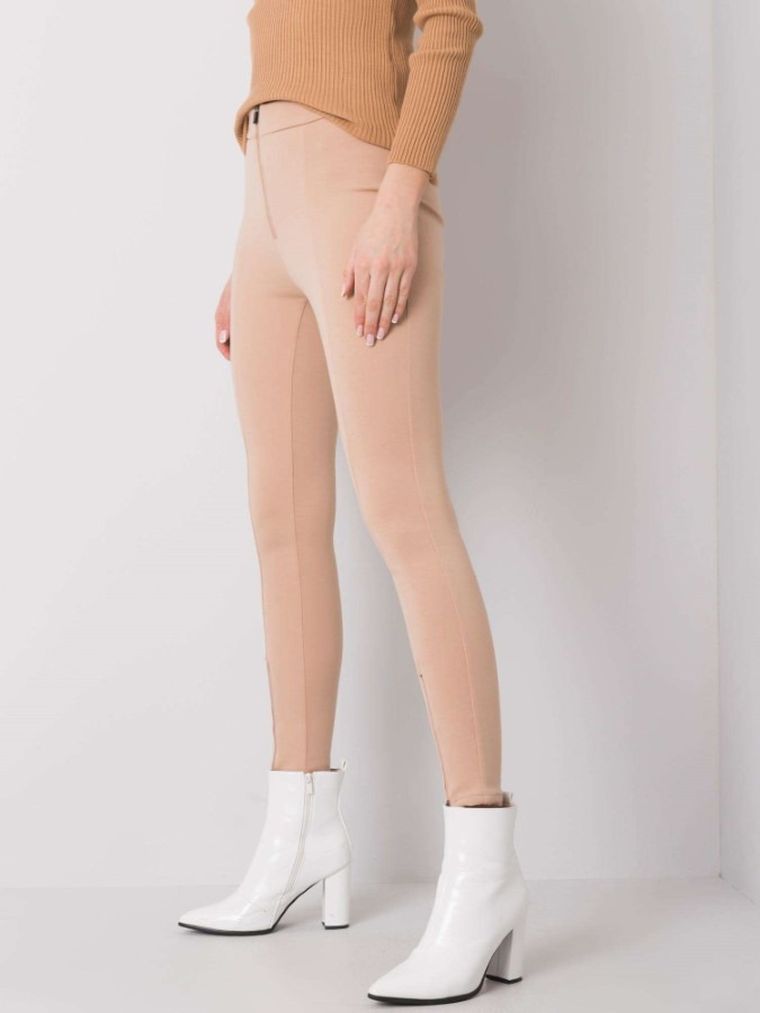 Spodnie damskie, beżowe, Rue Paris