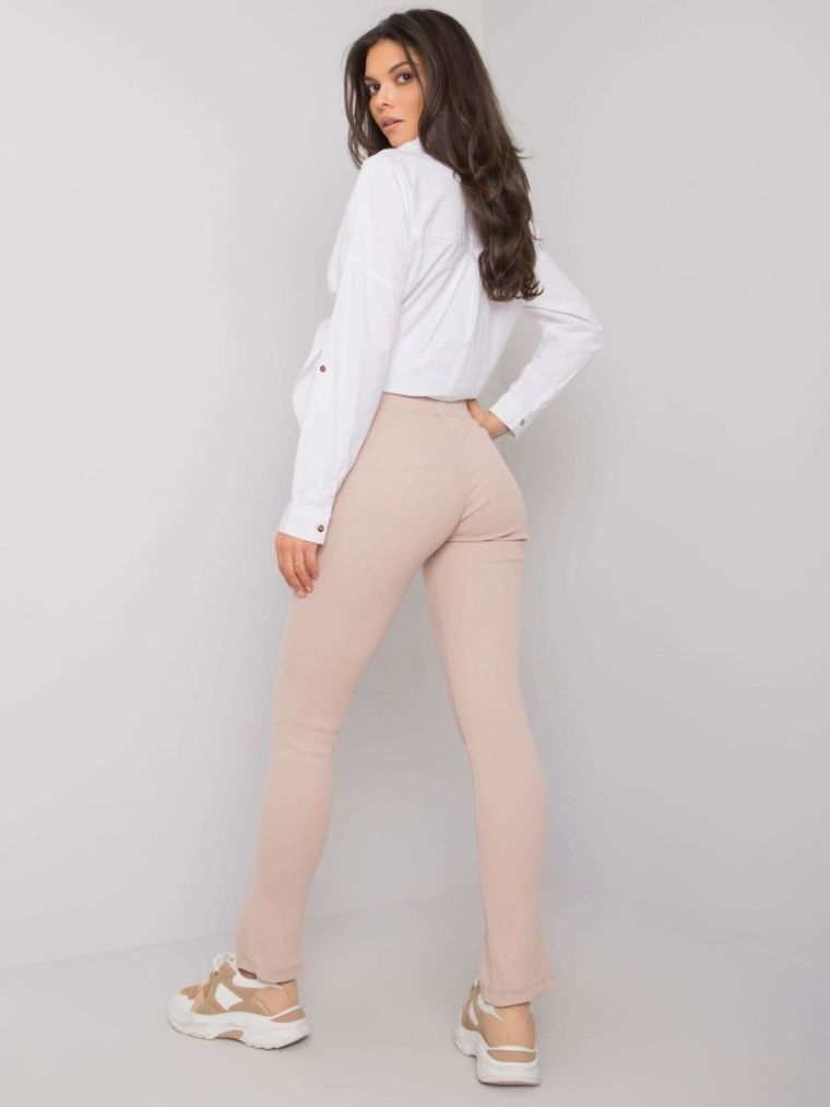 Spodnie damskie, beżowe, Rue Paris