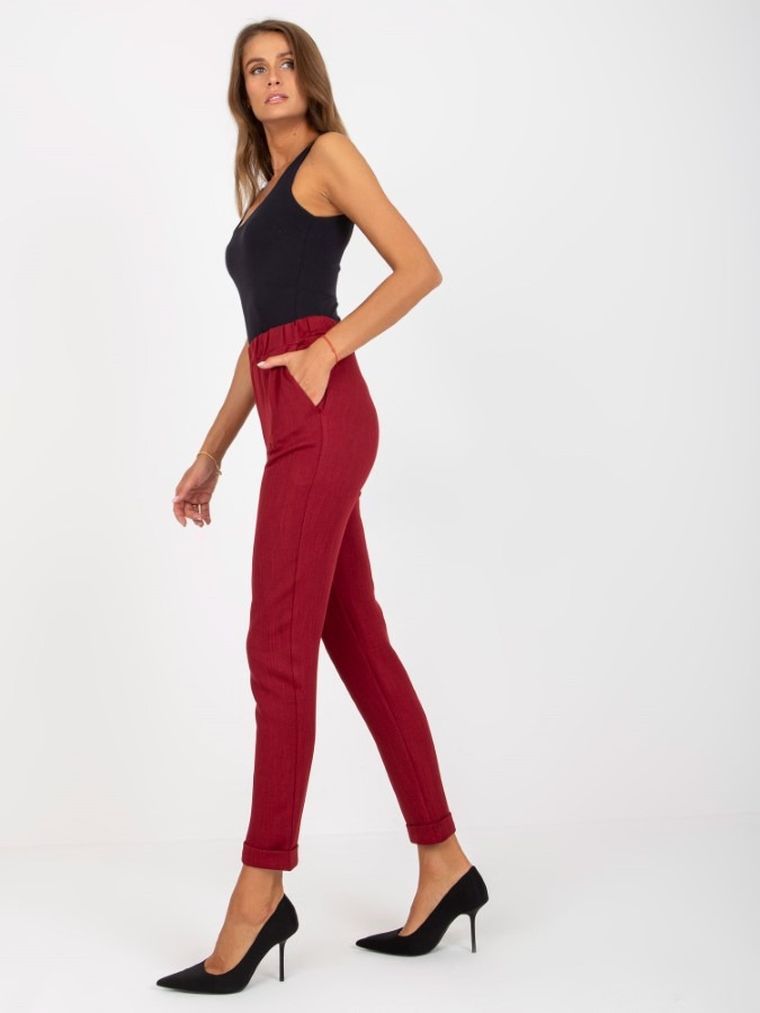 Spodnie damskie, bordowe, Lakerta