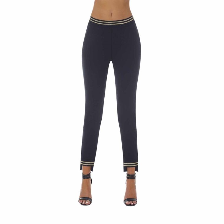 Spodnie damskie, czarne, Bas Bleu