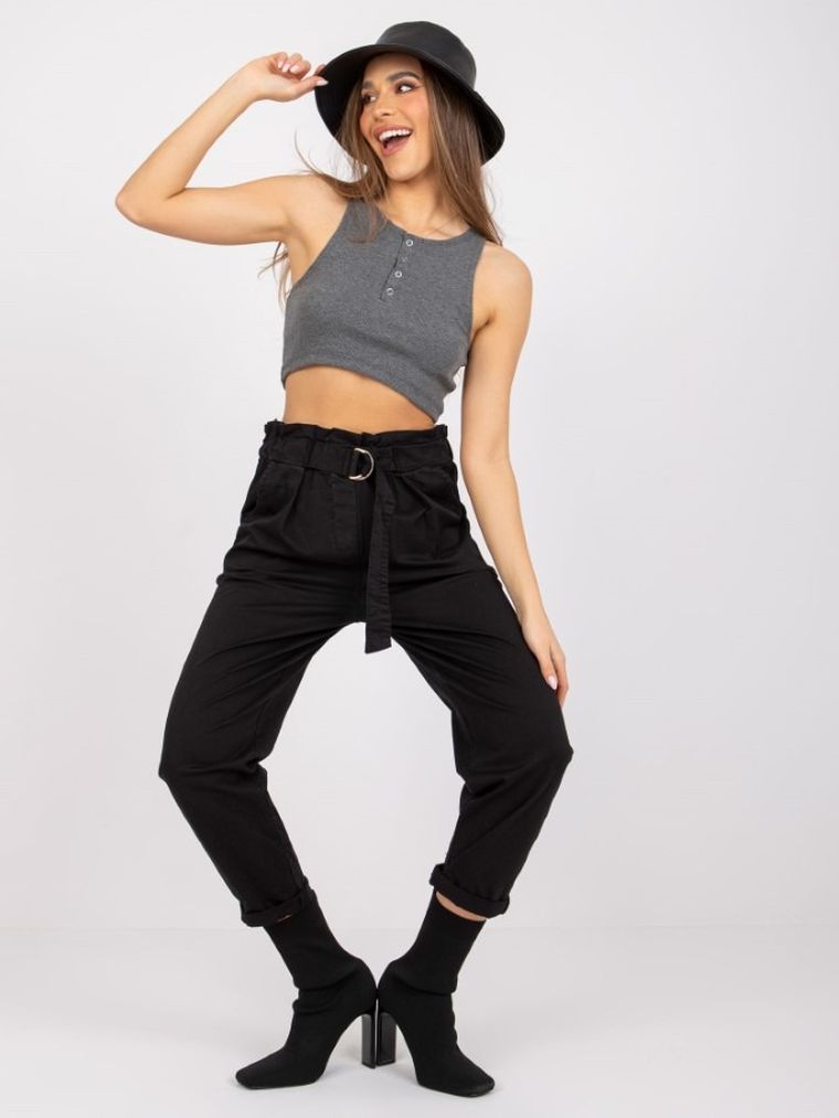 Spodnie damskie, czarne, Italy Moda