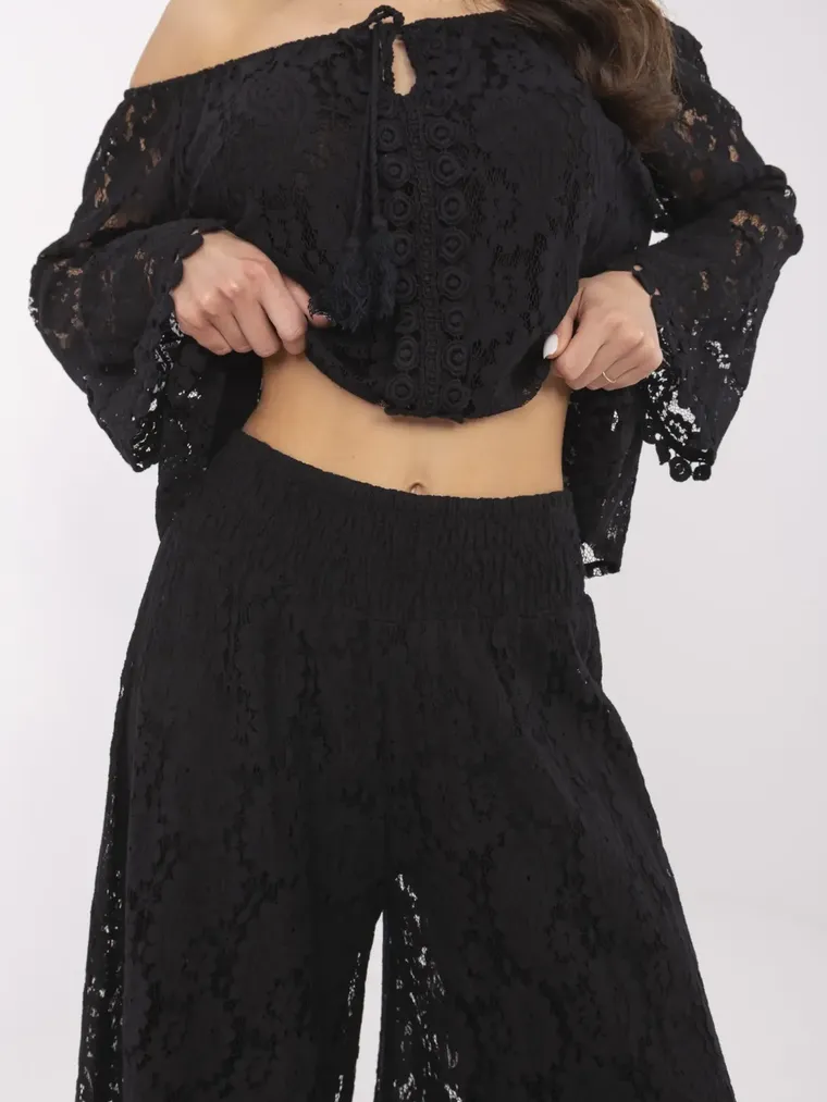 Spodnie damskie, czarne, Italy Moda