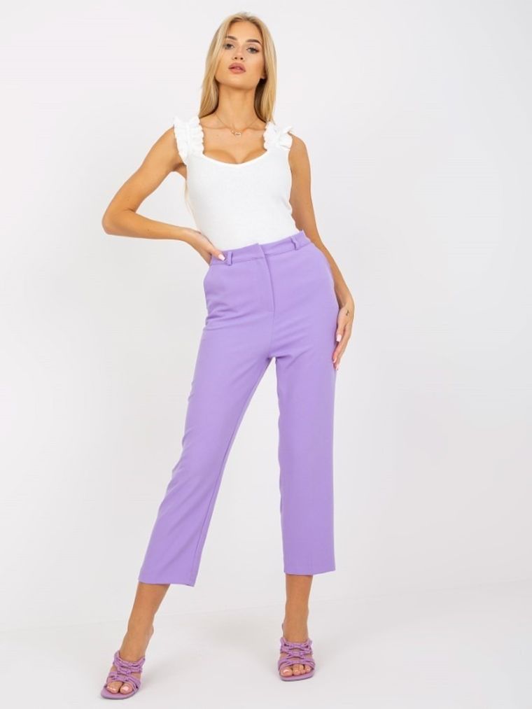 Spodnie damskie, fioletowe, Rue Paris