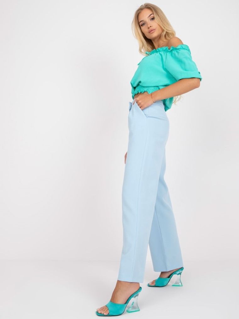 Spodnie damskie, niebieskie, Rue Paris