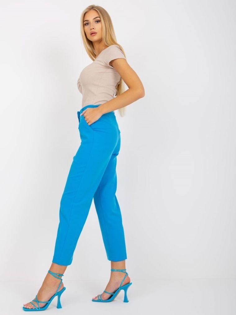 Spodnie damskie, niebieskie, Rue Paris