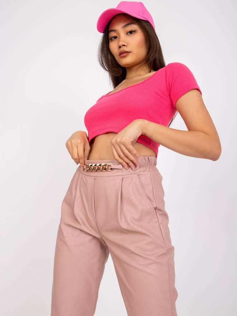 Spodnie damskie, różowe, Italy Moda