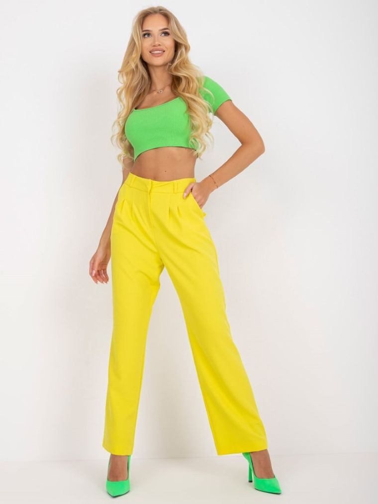 Spodnie damskie, żółte, Rue Paris