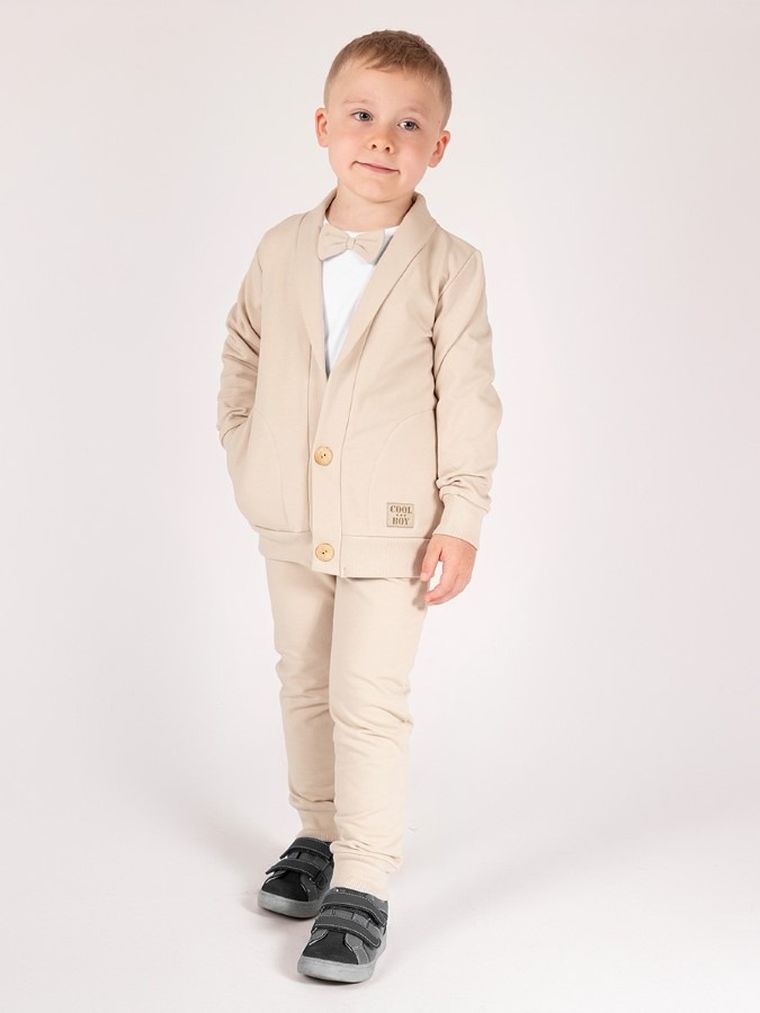 Spodnie dresowe chłopięce, beżowe, Nicol