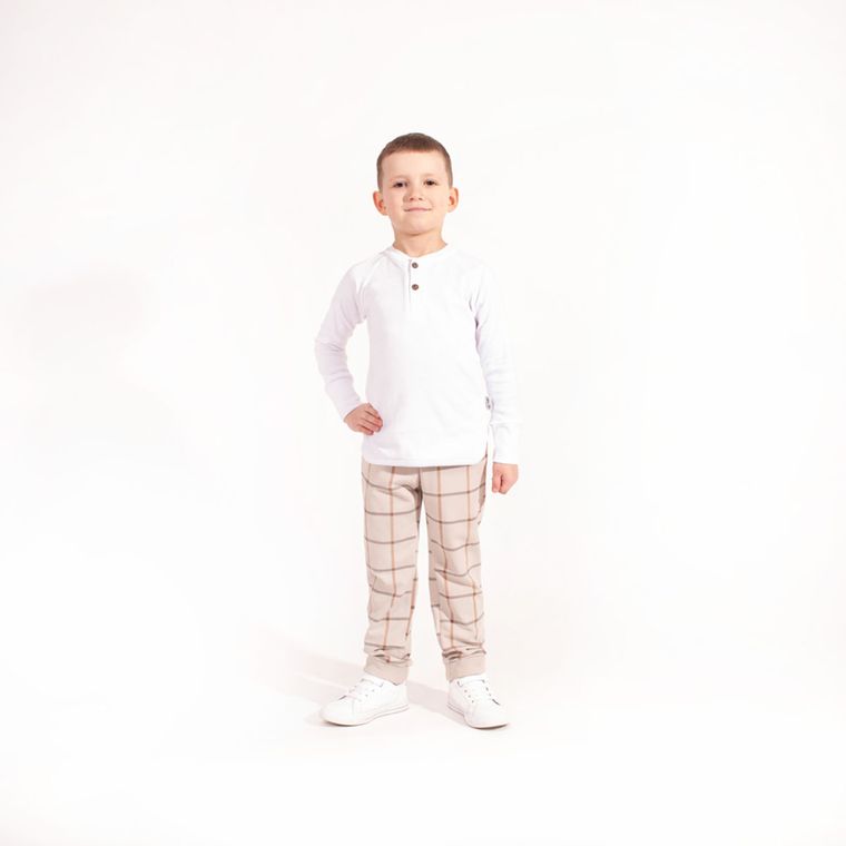 Spodnie dresowe chłopięce, beżowe, Nicol