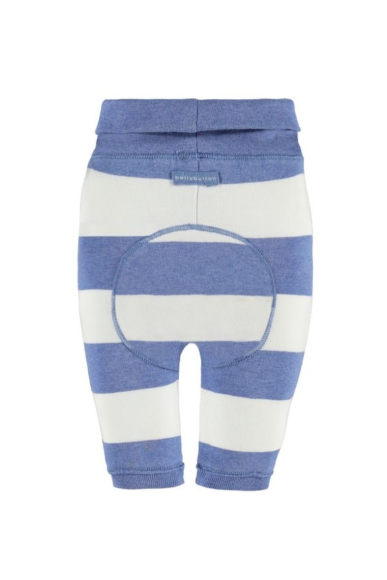 Spodnie dresowe chłopięce, biało-niebieskie, paski, Bellybutton