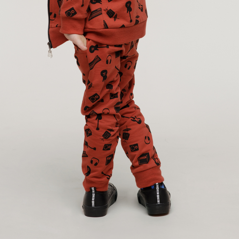 Spodnie dresowe chłopięce, czerwone, Pinokio