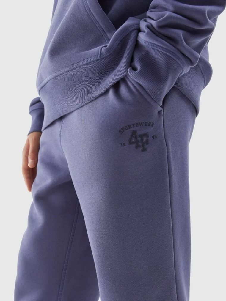 Spodnie dresowe chłopięce, denim, 4F