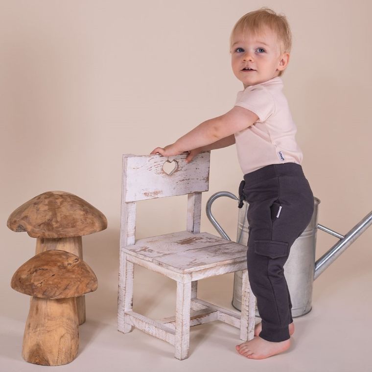 Spodnie dresowe chłopięce, grafitowe, Nicol