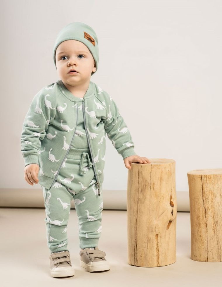 Spodnie dresowe chłopięce, miętowe, Nicol