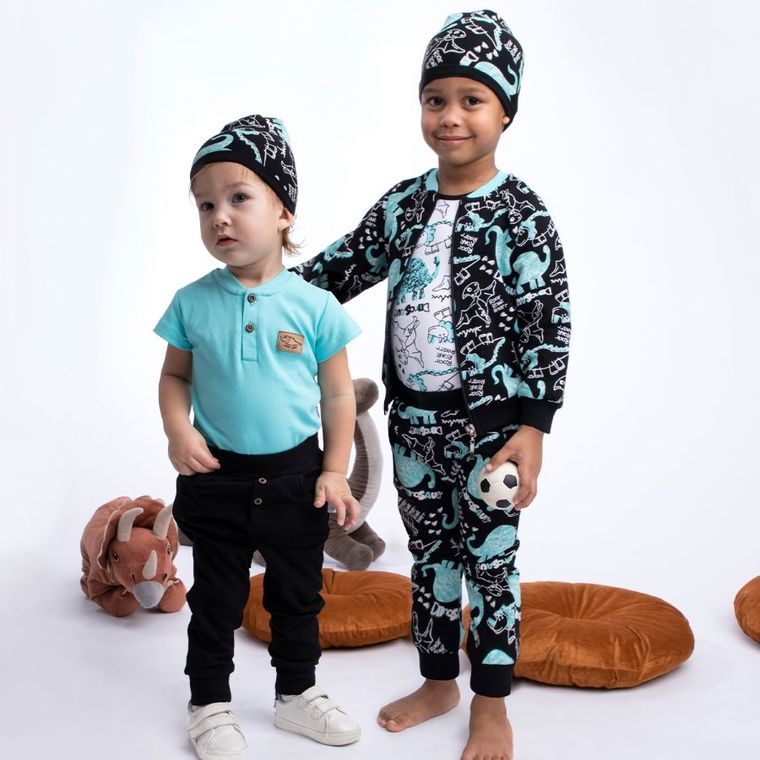 Spodnie dresowe chłopięce, mix, dinozaury, Nicol