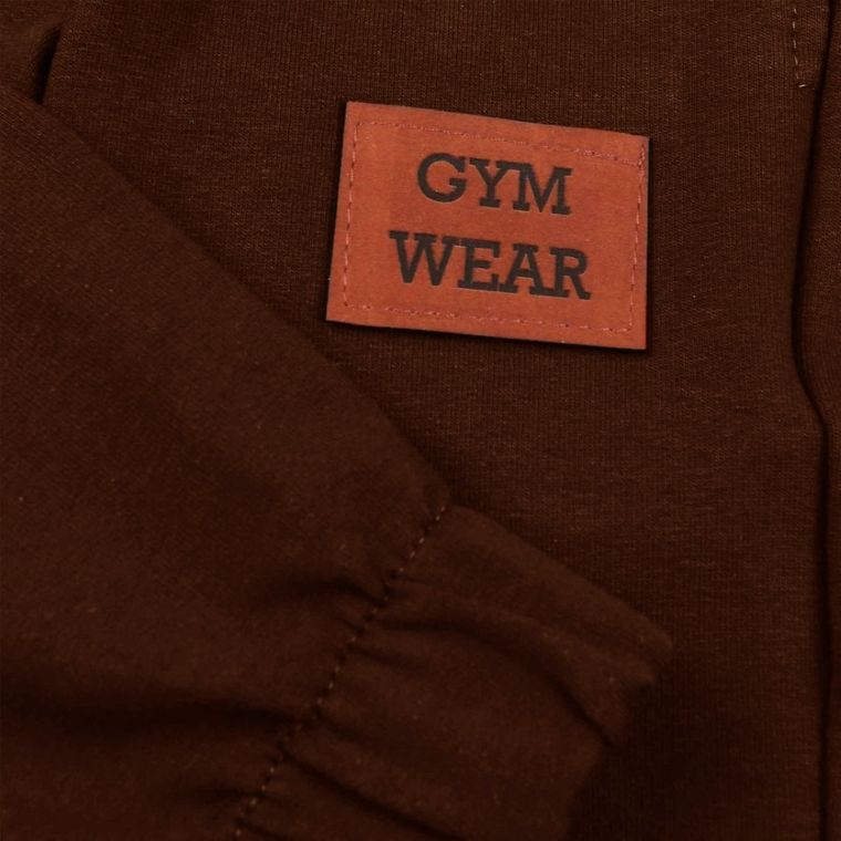 Spodnie dresowe chłopięce, ocieplane, brązowe, Tup Tup