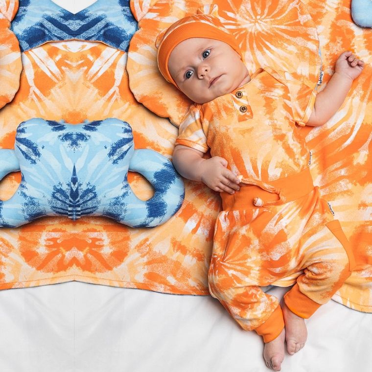 Spodnie dresowe chłopięce, pomarańczowe, Nicol