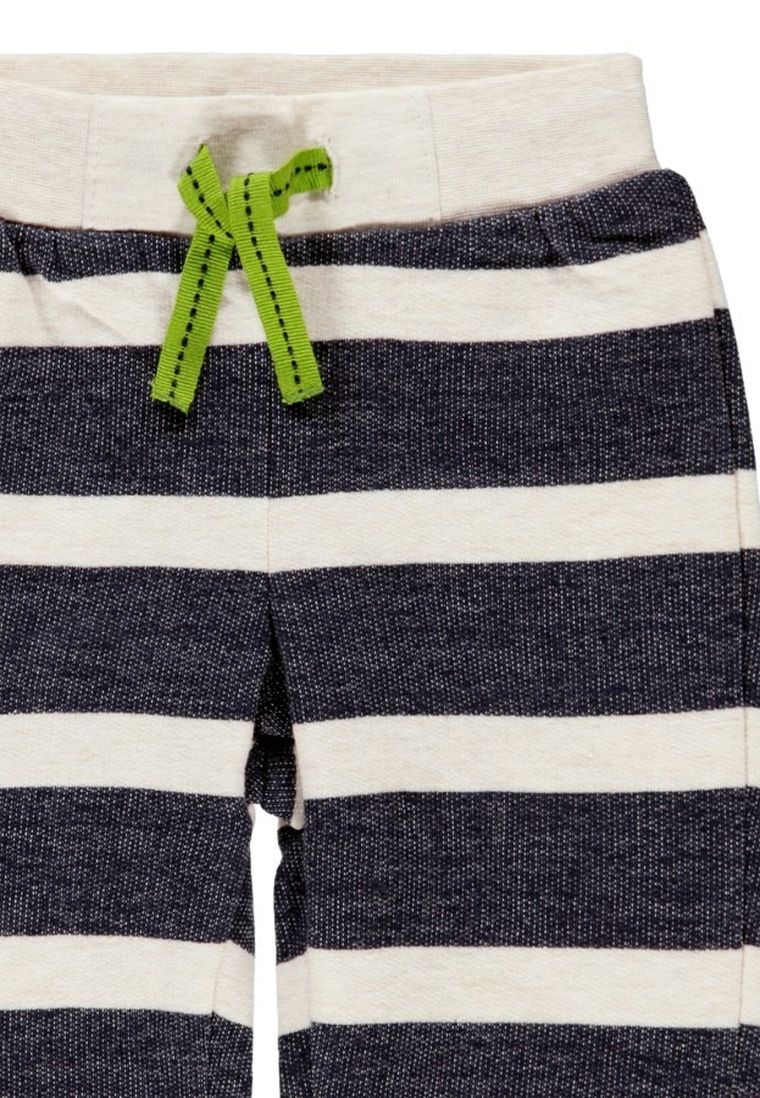 Spodnie dresowe chłopięce, szaro-beżowe, paski, Kanz