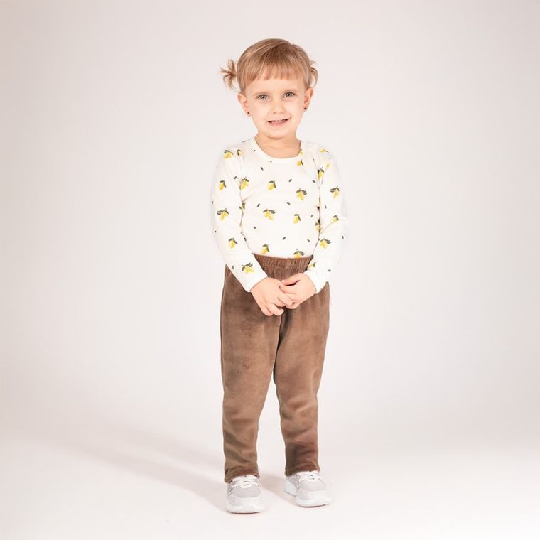 Spodnie dresowe chłopięce, welurowe, brązowe, Nicol