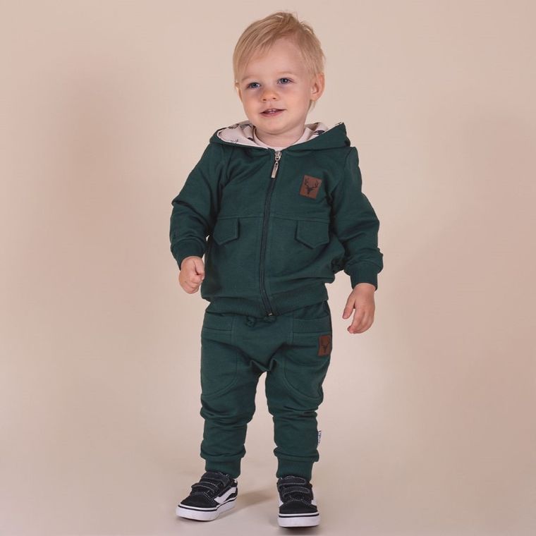 Spodnie dresowe chłopięce, zielone, Nicol