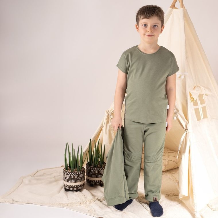 Spodnie dresowe chłopięce, zielone, Nicol