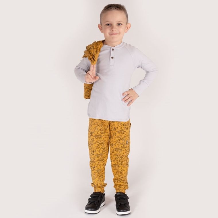 Spodnie dresowe chłopięce, żółte, Nicol