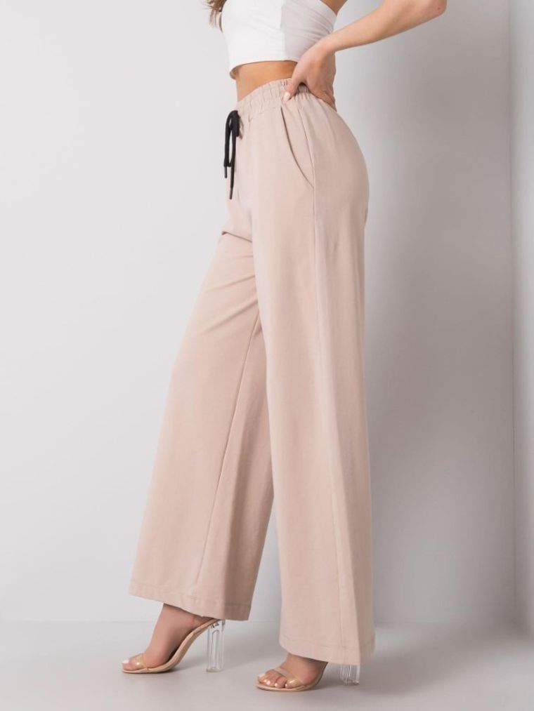 Spodnie dresowe damskie, beżowe, Basic Feel Good