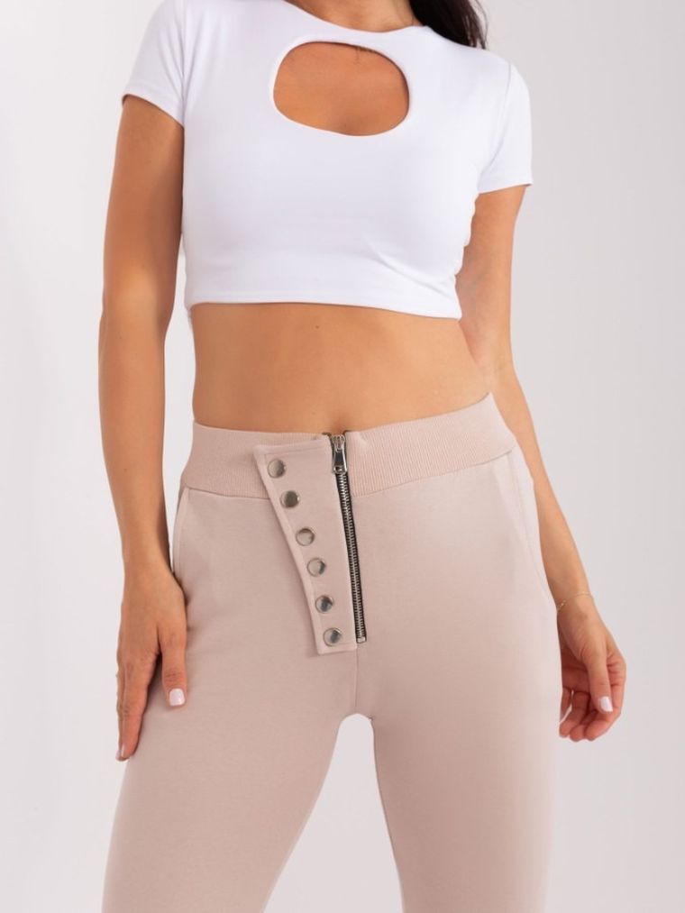 Spodnie dresowe damskie, beżowe, Relevance