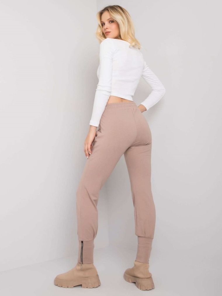 Spodnie dresowe damskie, beżowe, Rue Paris