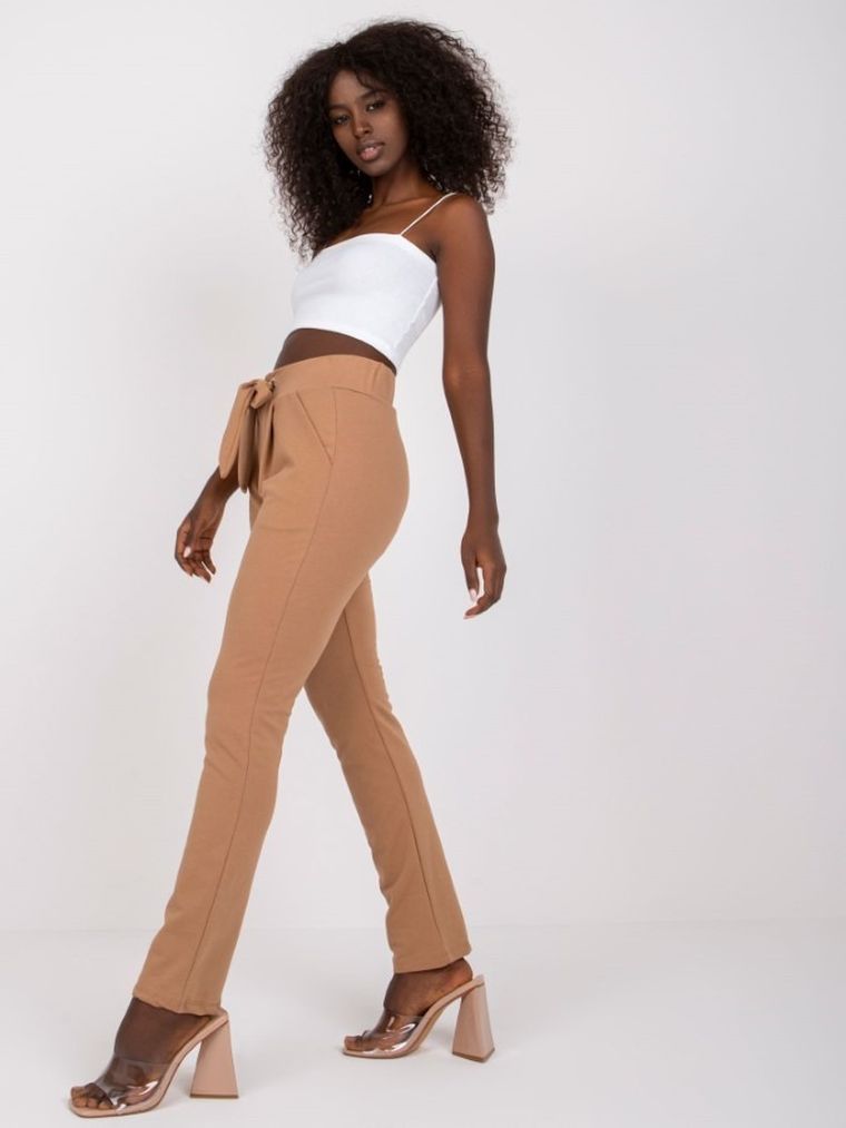 Spodnie dresowe damskie, beżowe, Rue Paris